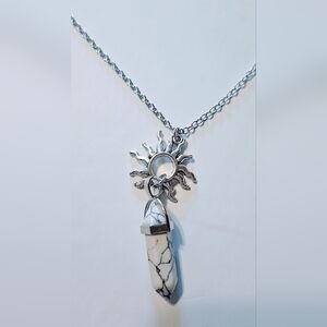 Silver Sun Pendant Necklace